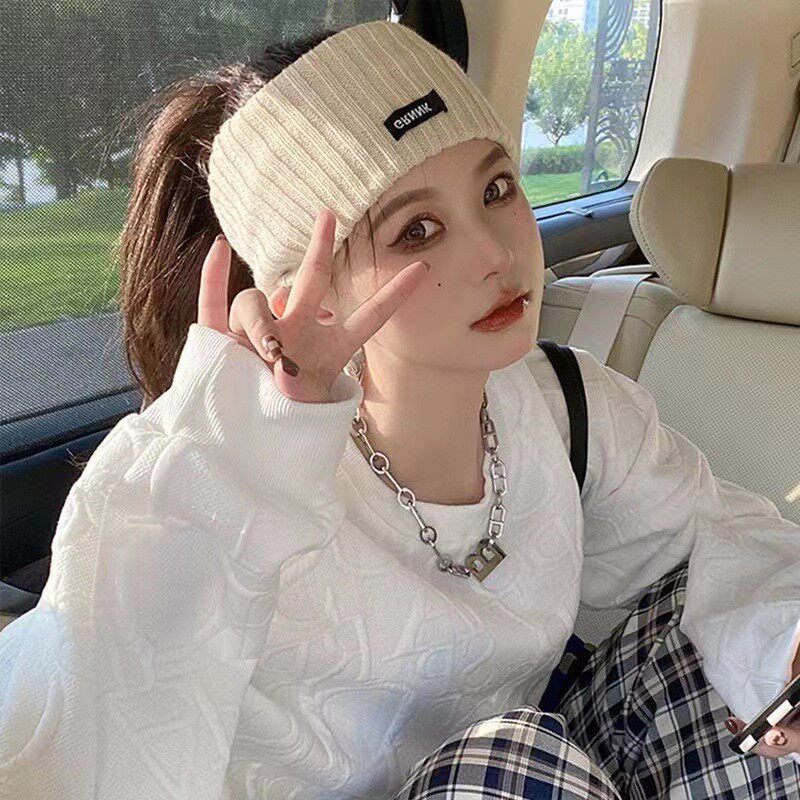 短发洗脸束发带运动头巾包头网红宽边保暖头套发饰女2023新款月子