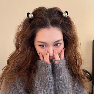 珍珠半扎发发夹羊毛卷发饰头饰刘海小抓夹女2025新款高级感鲨鱼夹