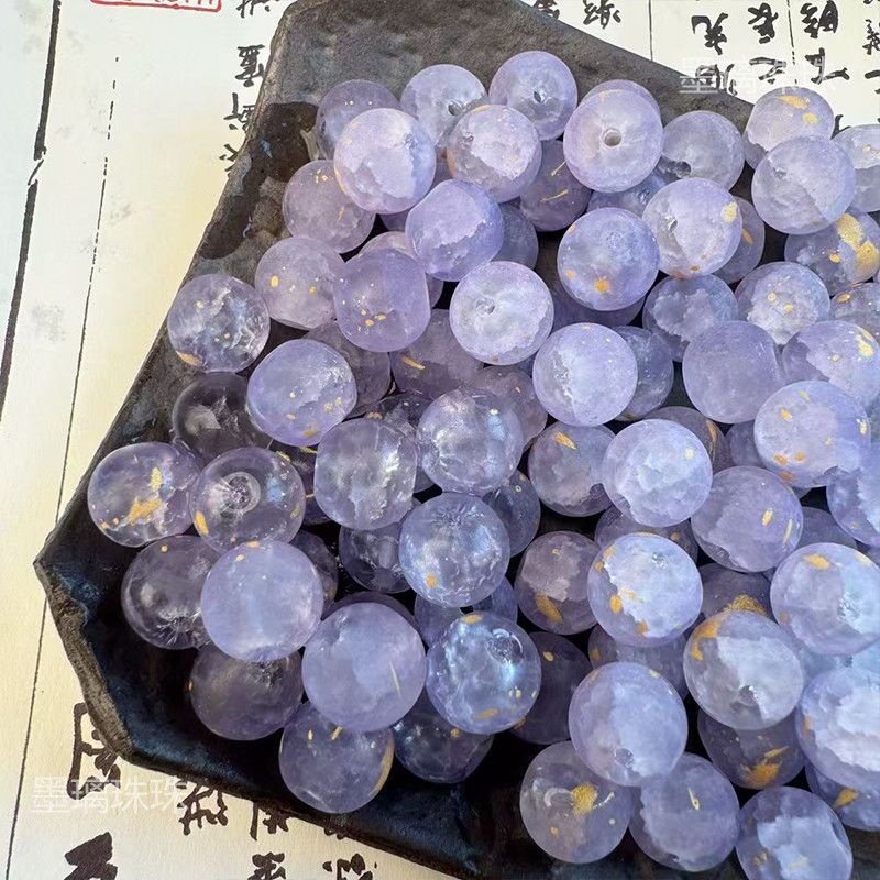 新款洒金遇水变透10mm琉璃月球