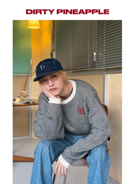 DIRTYPINEAPPLE针织毛衣Dial-up 签名刺绣男女同款
