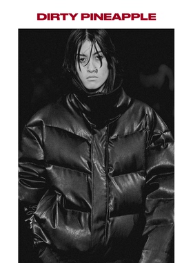 DIRTYPINEAPPLEFauxNoire“极度膨胀”环保皮羽绒服冬季男女同款