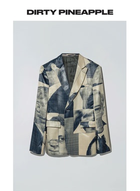 DIRTYPINEAPPLE玫瑰的故事万茜同款印花经典原创设计西装外套