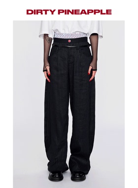 DIRTYPINEAPPLE假双腰带CodeCrushSuitpants阔腿西裤