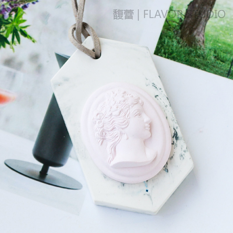 馥蕾 diy香薰蜡烛香薰石膏模具 复古女人头像蜡烛装饰扩香石模具