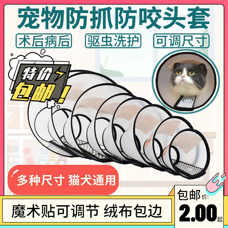 伊丽莎白圈狗狗猫咪头套洗澡