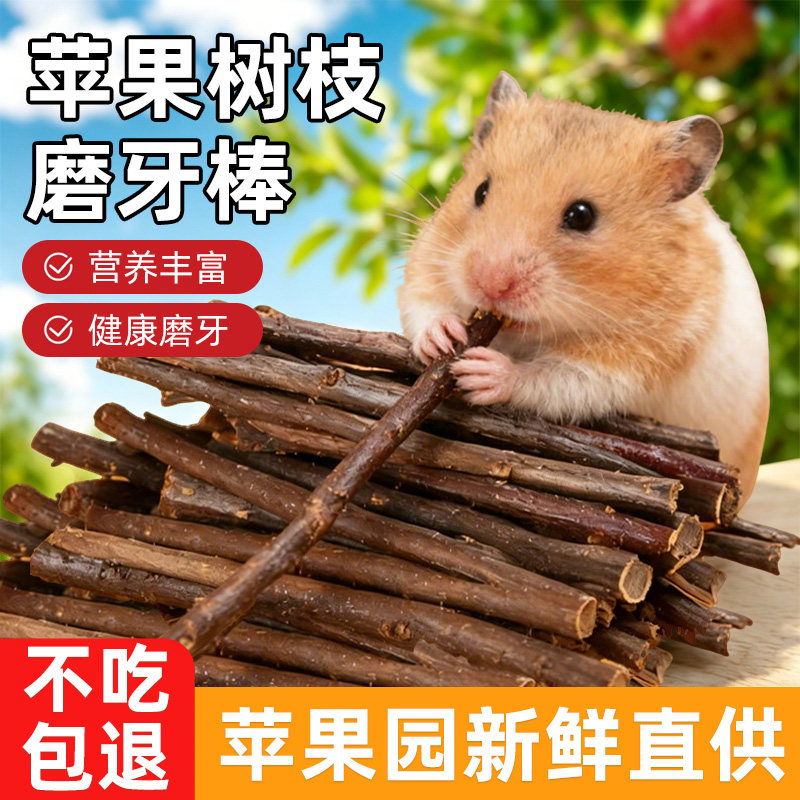 仓鼠零食磨牙棒苹果树枝苜蓿草造景金丝熊兔子磨牙用品甜竹磨牙棒