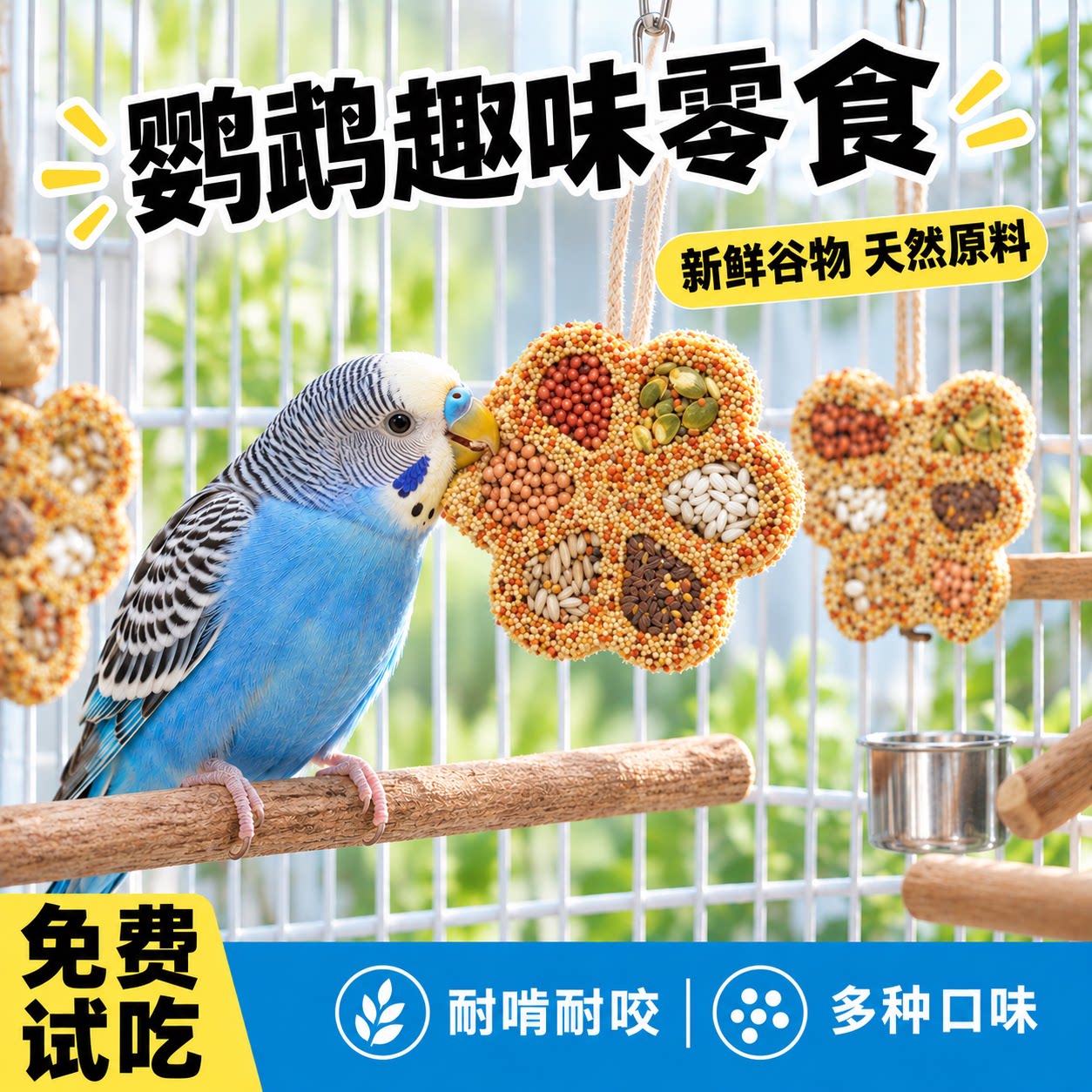 鹦鹉磨牙零食磨嘴蜂巢酥益智玩具科学营养分区虎皮牡丹玄凤啃咬品