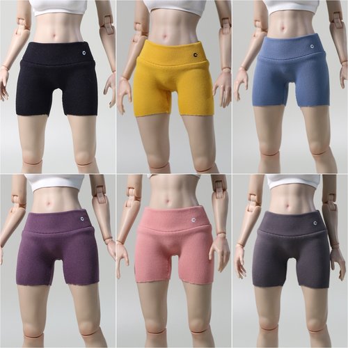 现货 1/6兵人女 衣服 三分短款女瑜伽短裤 可动包胶人偶模型娃衣