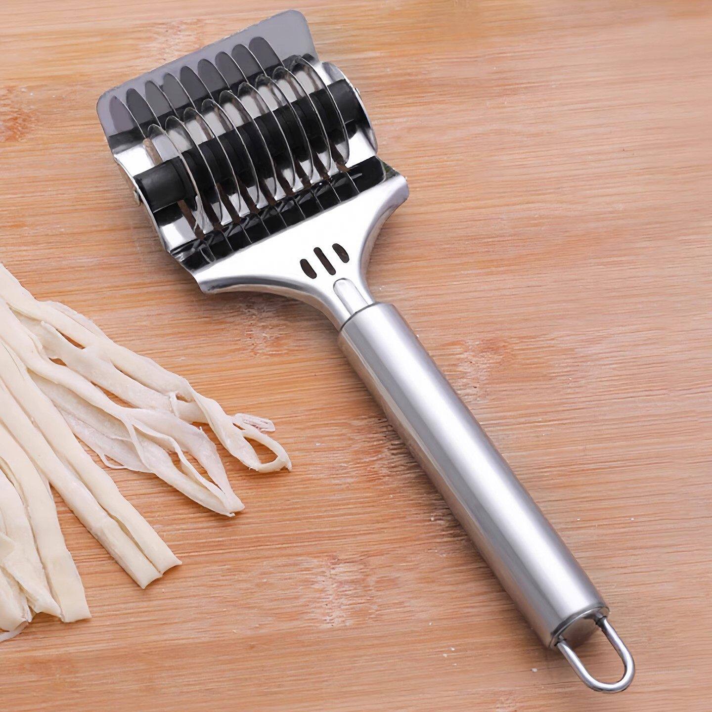 手工切面器压面刀手动面条神器家用滚轮不锈钢切菜切肉新款制面机