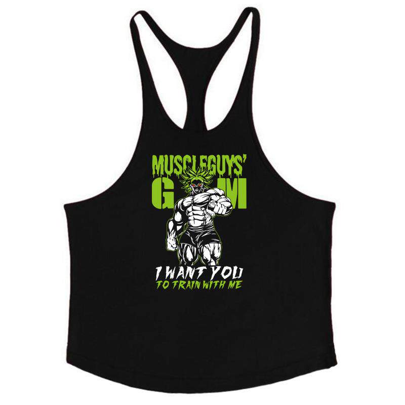 Mens elastic cotton vest sports vest for men bodybuilding