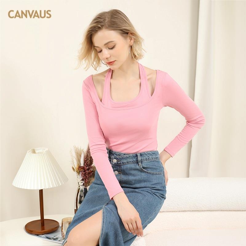 Womens clothing halter neck fake two-piece long-sleeved