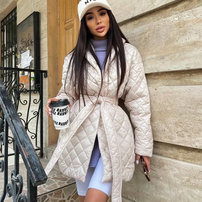tops winter womens coat cotton personalized style long