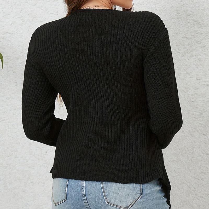 V-neck fashionable sweater for women wear with slim fit