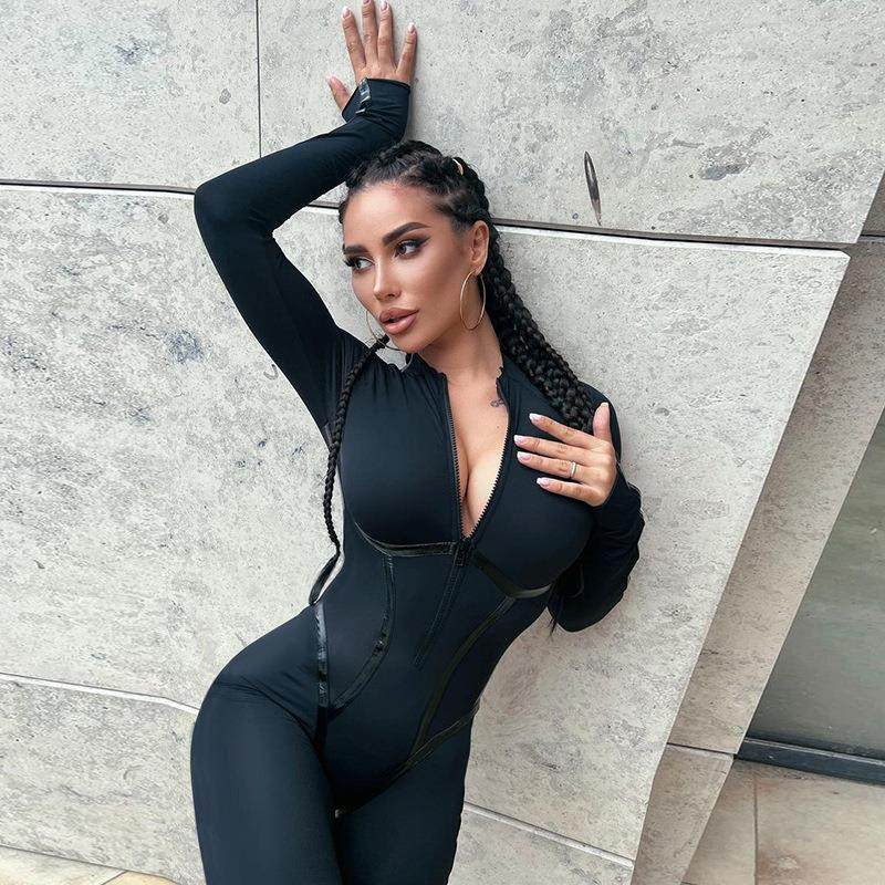 sexy sporty skinny streetwear women rompers fashion neck