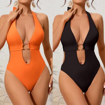 swimwear thong bathing backless beach bodysuit buckle neck