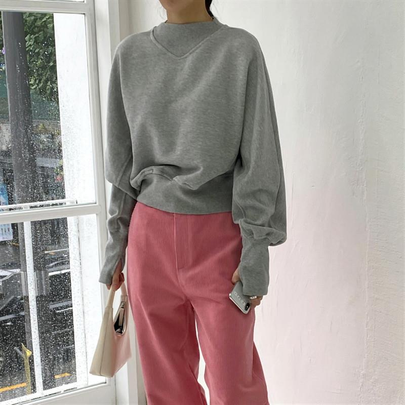 Solid Fashion Women Half Top Slim Sweater Turtleneck Loose