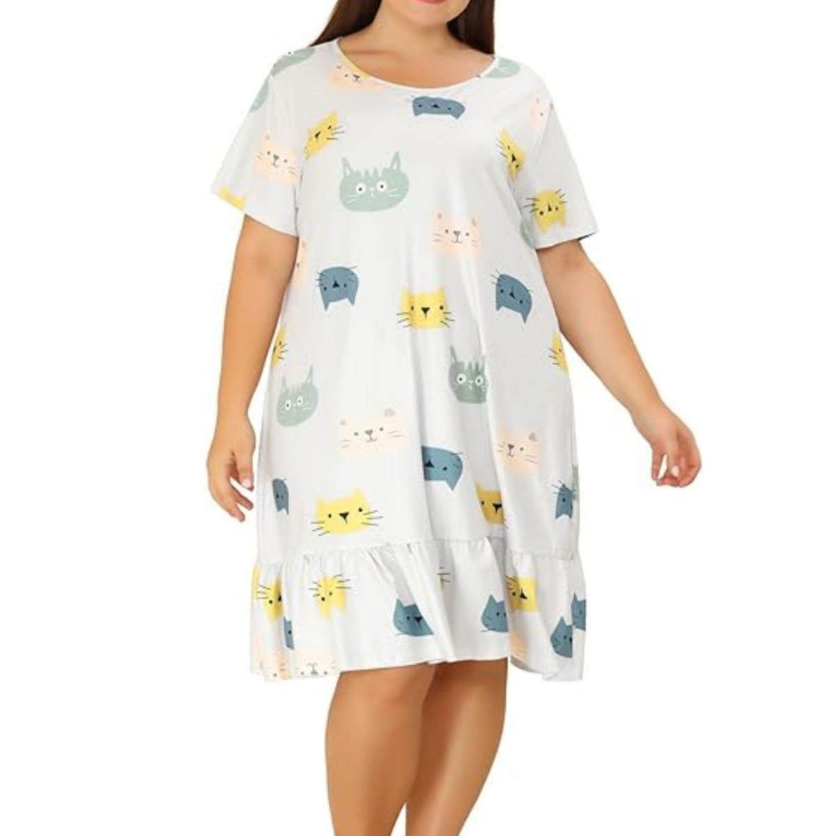 Clothing Womens Clothes Home Pajamas Dress Size Plus Neck