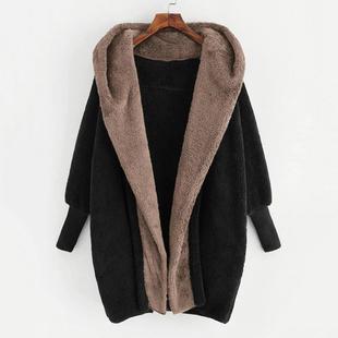 double color faced loose matching fleece jacket womens