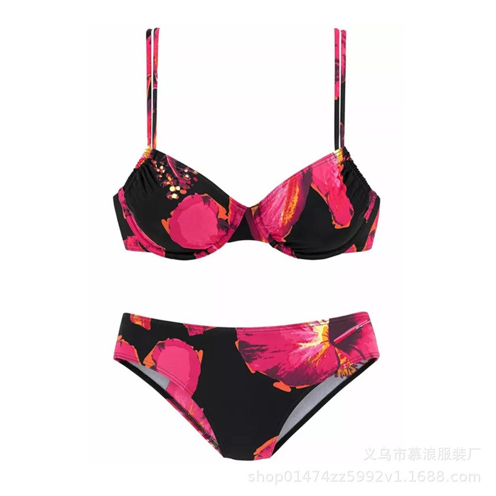 Mulang red underwire bikini two-piece swimsuit