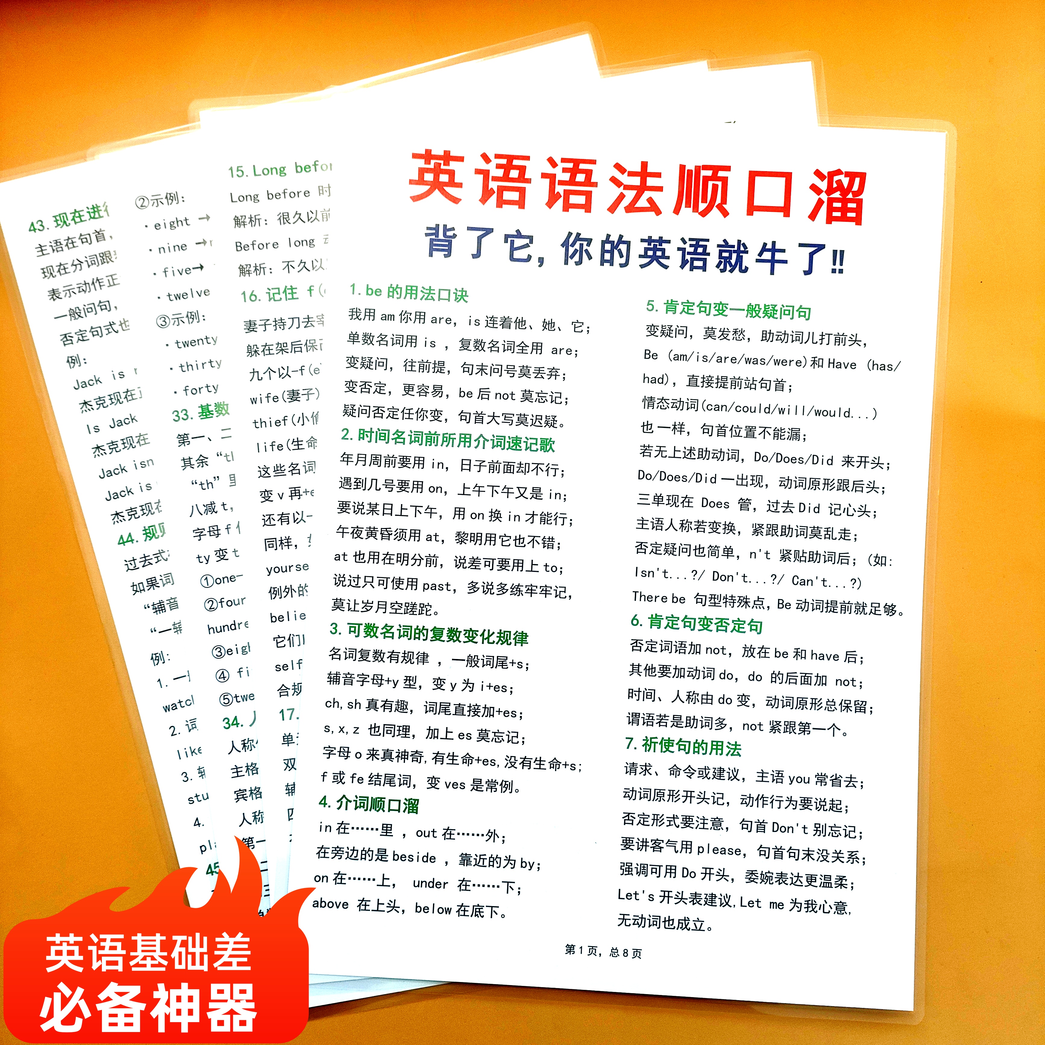 英语语法顺口溜英语语法大全初中必背英语单词3500英语单词卡片