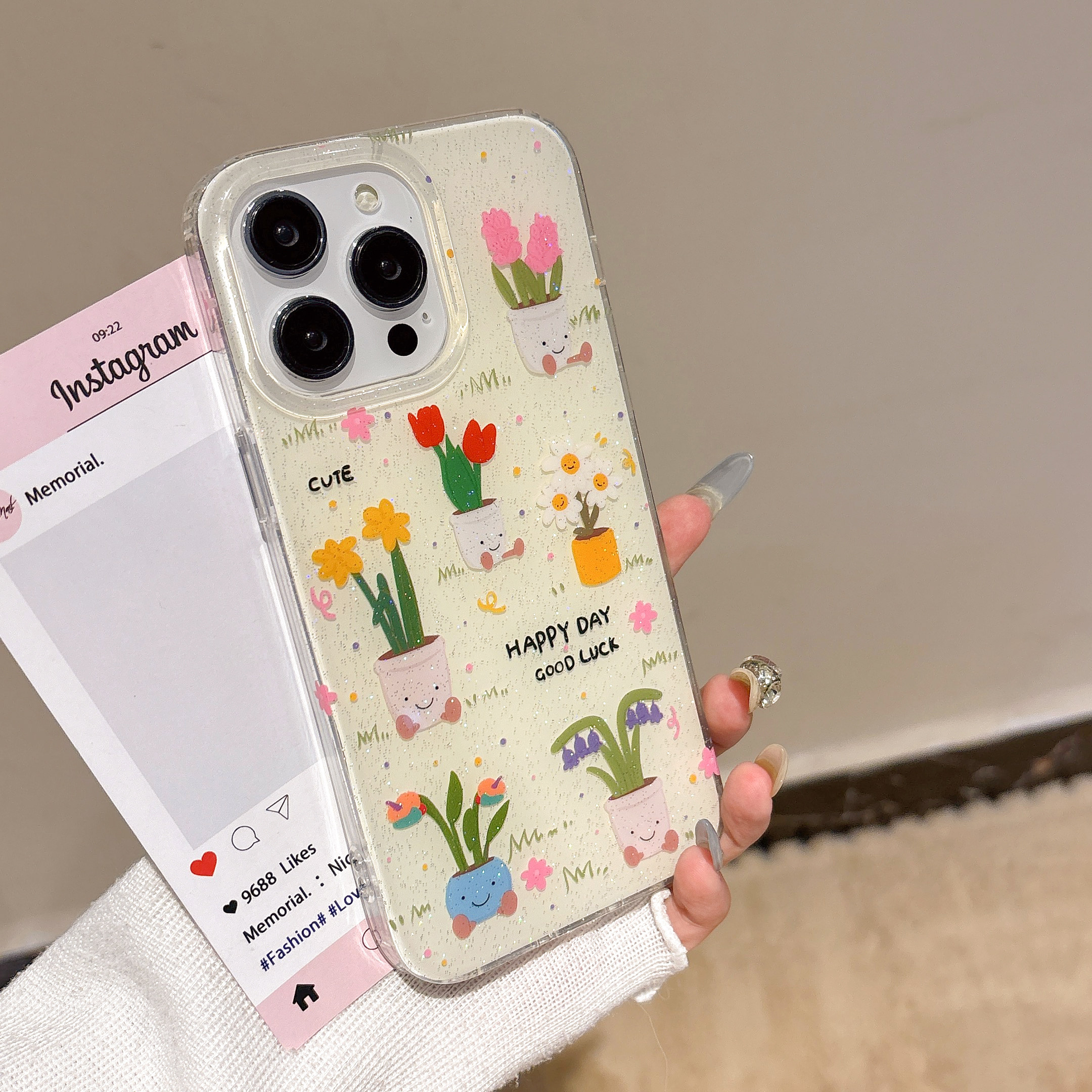 潮牌个性艺术浪漫花海15壳适用苹果16promax磁吸支架手机壳iPhone14壳防摔全包13创意个性女情侣网红插画壳