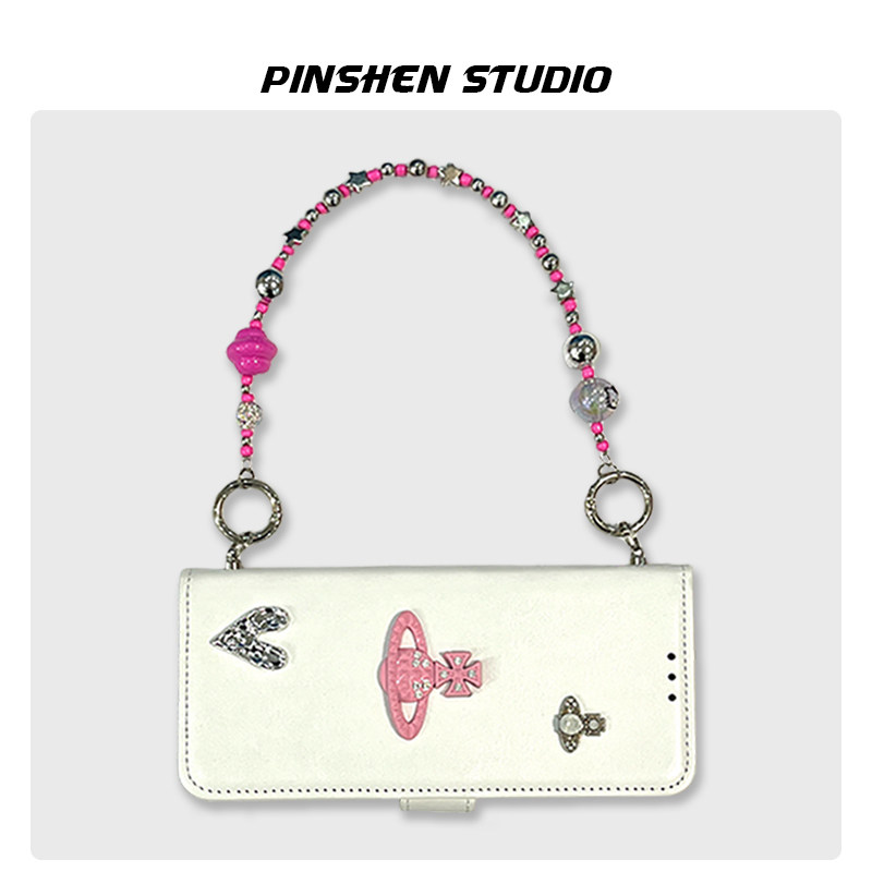 原创小众磁吸翻盖立体行星粉色串珠手提链适用mate80pro手机壳全包防摔高级感肤感皮质个性新款苹果17保护套,3C数码配件,手机保护套/壳,淘宝优惠券,粉丝福利购,淘宝优惠卷