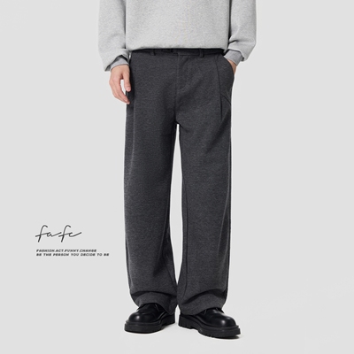 FAFC舒适亲肤直筒阔腿休闲西裤