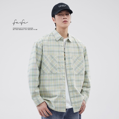 FAFC纯棉亲肤格子衬衫外套