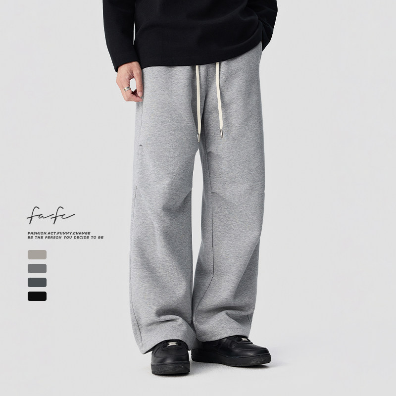 FAFC秋季美式潮流重磅双褶设计休闲裤男宽松直筒阔腿垂感伞兵卫裤,男装,卫裤,淘宝优惠券,粉丝福利购,淘宝优惠卷