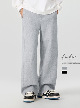 FAFC重磅空气层太空棉春季新款直筒卫裤男美式宽松运动休闲长裤子