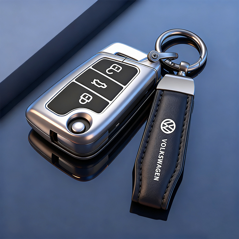 大众钥匙套金属质感拉满按键精致