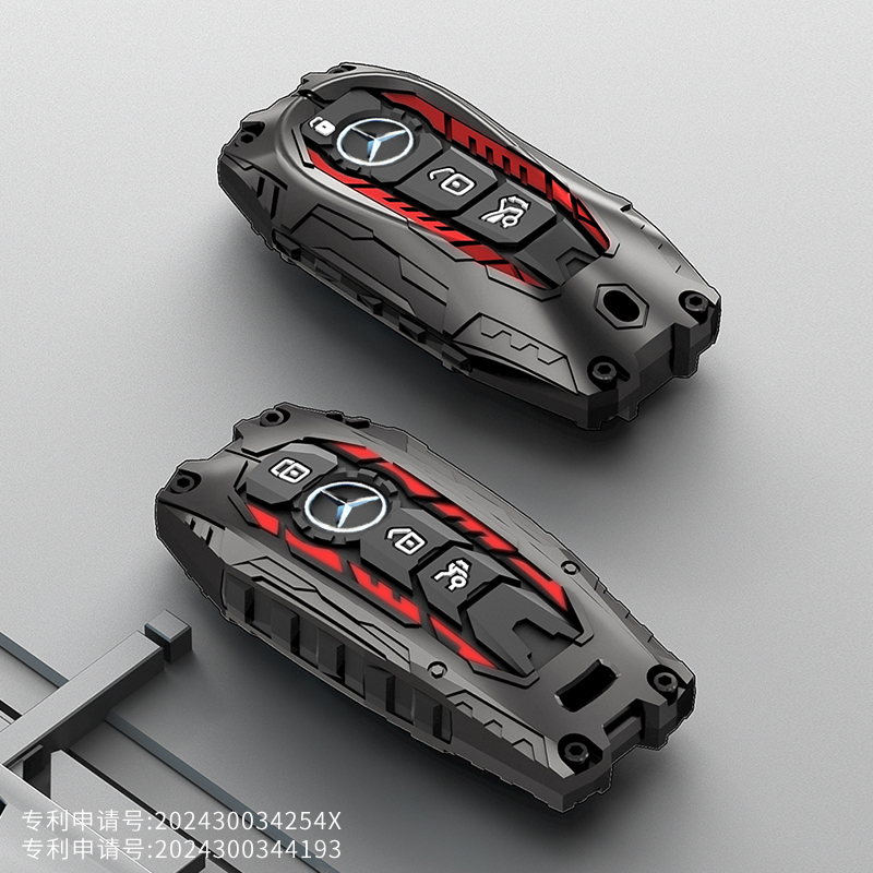 仙罗曼锌合金奔驰机甲钥匙套夜光