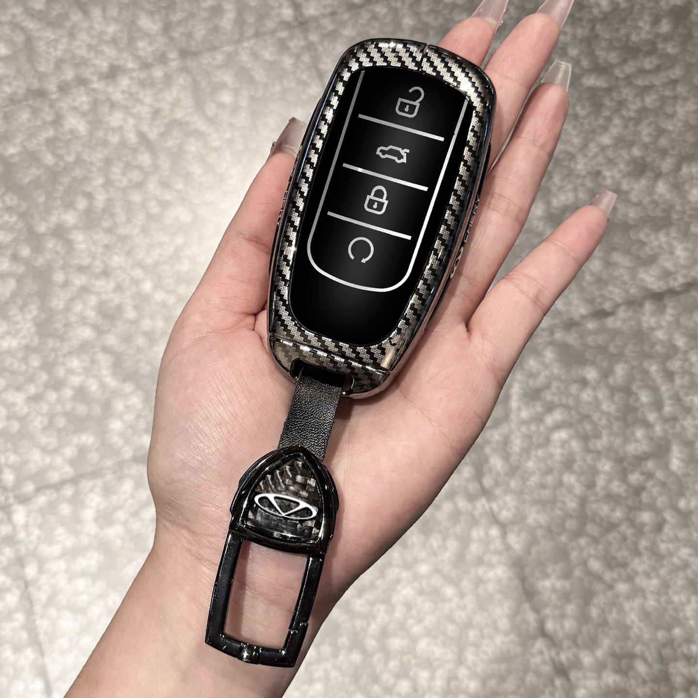 激光镭雕锌合金奇瑞专用钥匙套