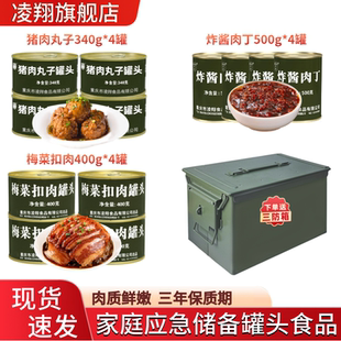送三防箱猪肉丸子罐头炸酱肉丁梅菜扣肉罐头家庭应急储备食品熟食