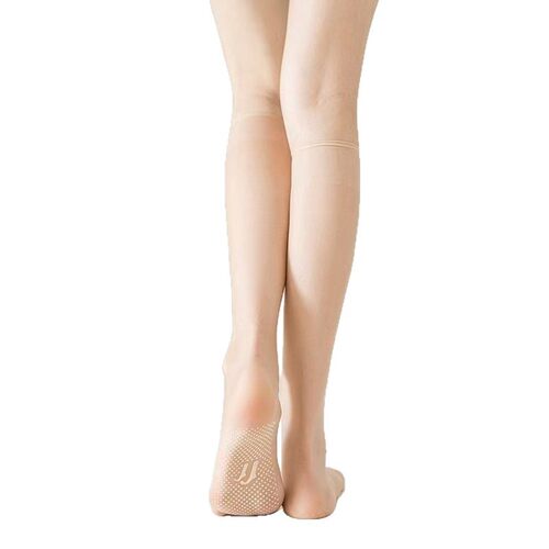 0D丝袜女薄款防勾丝透明小腿袜硅胶防滑长筒袜子春秋黑丝女袜肉色