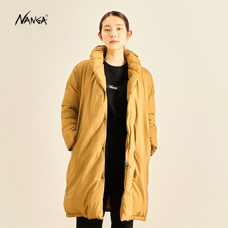 日本nanga中长款羽绒服户外防寒保暖翻领羽绒服