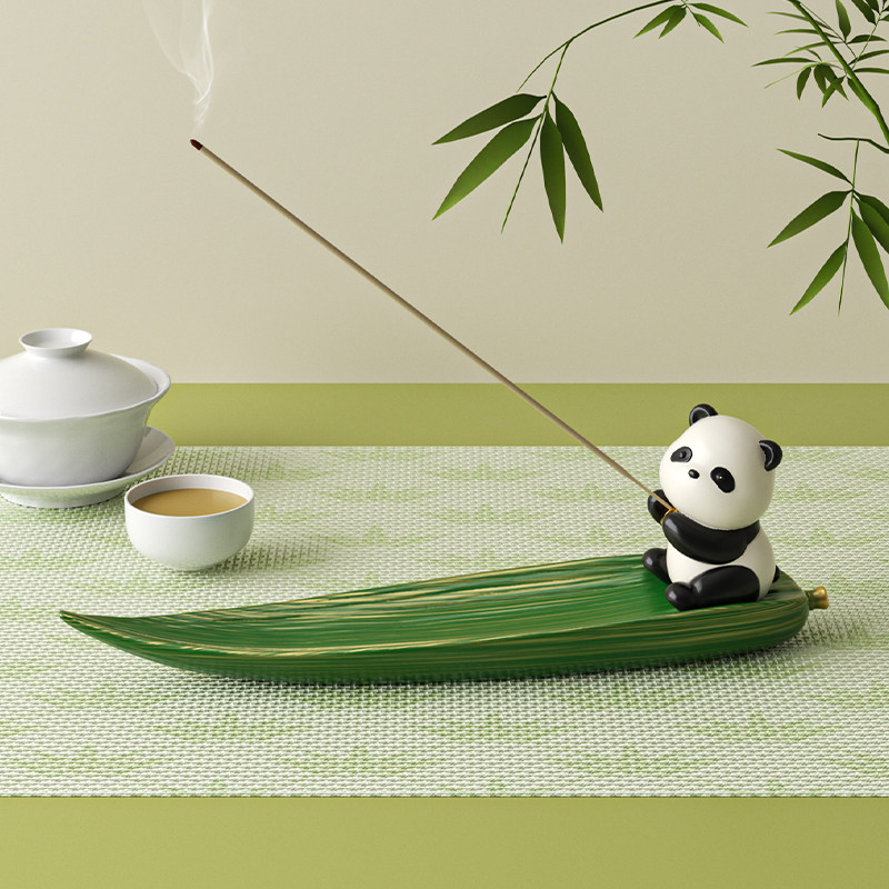 熊猫文创插香摆件线 线香托 托底座香炉家用室内薰香中国特色礼物,家居饰品,装饰摆件,淘宝优惠券,粉丝福利购,淘宝优惠卷