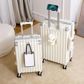 新款 行李箱女旅行箱多功能挂钩登机箱万向轮24拉杆旅行箱男密码 箱