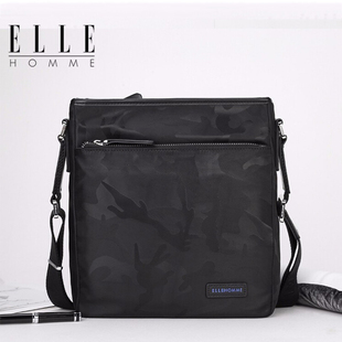 法国ELLE Homme男士公文包真皮单肩斜挎背包男商务高端轻奢侈品牌