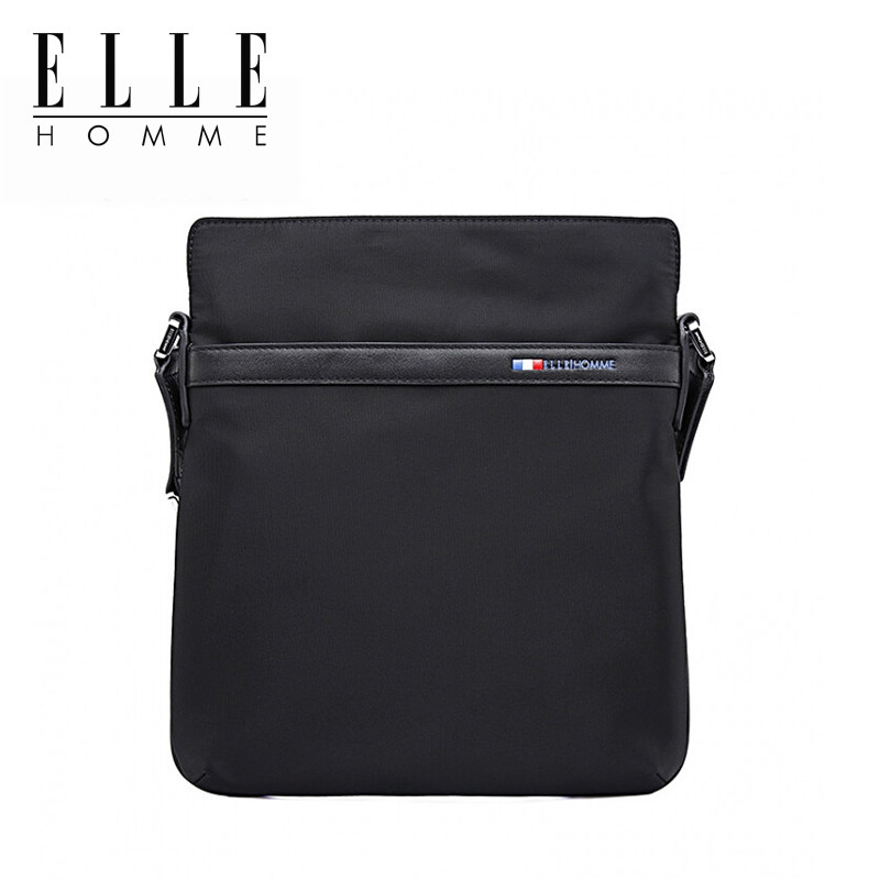 ELLE HOMME男士单肩包斜跨包时尚新款公文包高档正品休闲背包竖款