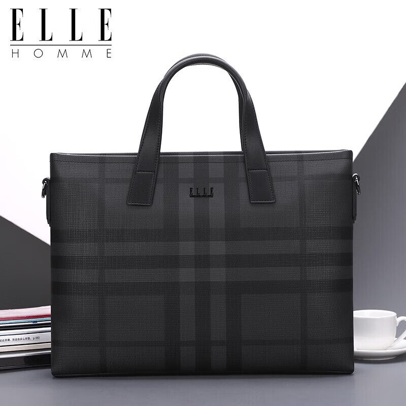 法国正品ELLE HOMME男士手提包商务公文包斜跨男包大容量电脑包