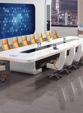 大型烤漆办公会议桌长桌简约现代白色简易办公室培训长方形会议桌