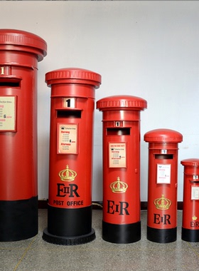 复古邮筒铁艺信箱模型摆件酒吧餐厅商场落地装饰店铺摆设道具邮箱