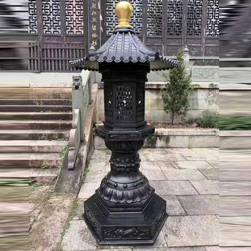 寺庙铸铁油灯室外仿古大型可定制纯铜大酥油灯寺院景区落地添油灯