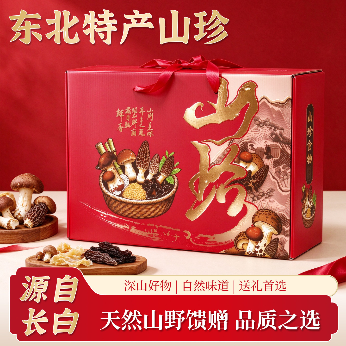东北特产菌菇礼盒装送礼佳品长辈父母山珍干货炖煮煲汤春节年货