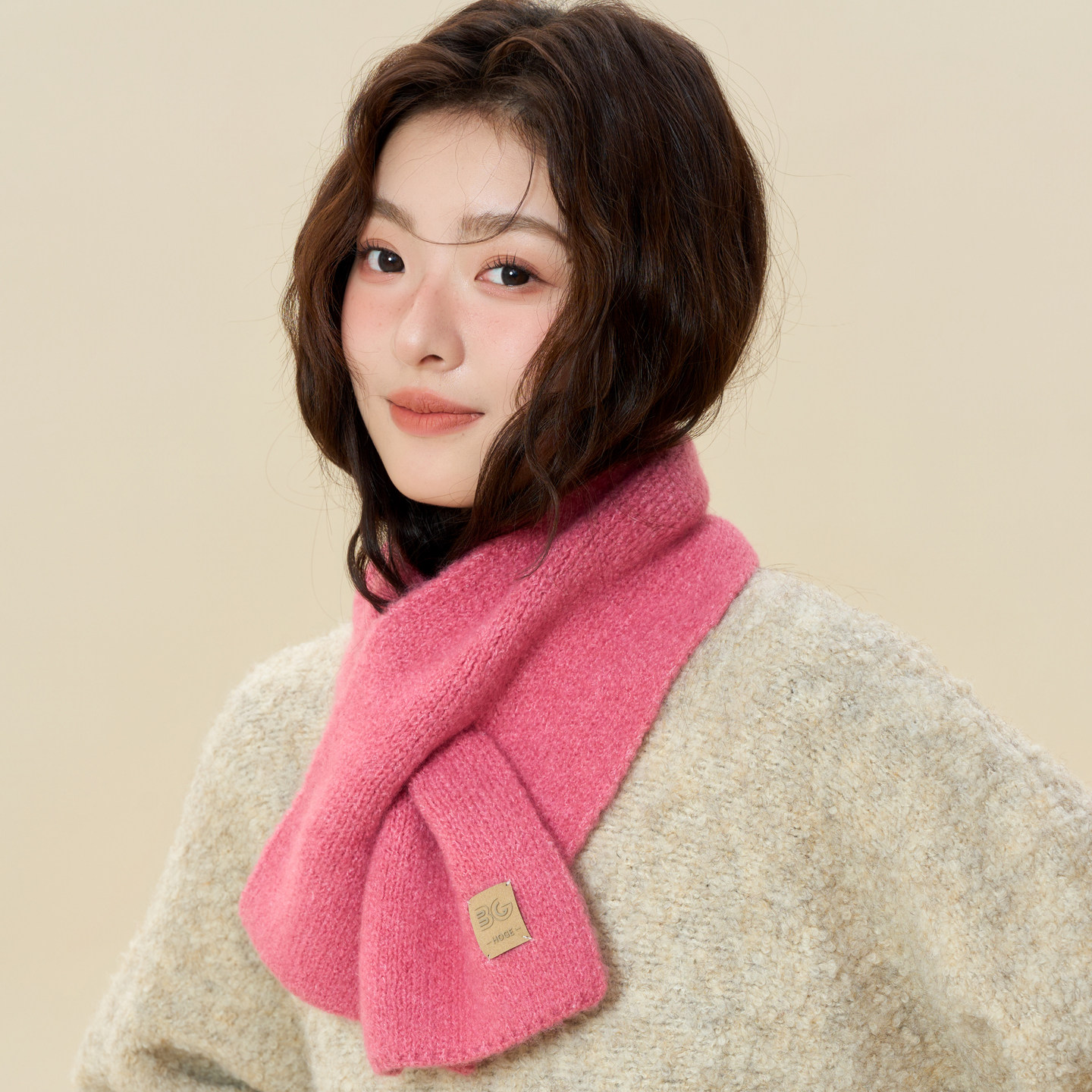 围巾短款小型女生冬2025新款日韩系可爱纯色学院风交叉围脖护颈,服饰配件/皮带/帽子/围巾,围巾/丝巾/披肩,淘宝优惠券,粉丝福利购,淘宝优惠卷