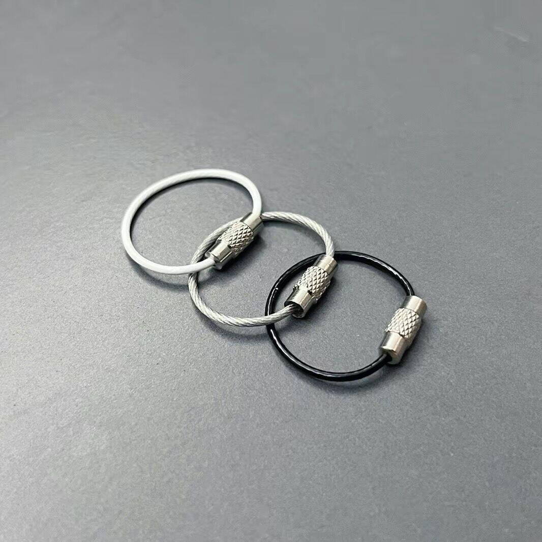 2023新款黑白灰ins彩色钥匙圈环男女钥匙扣圈手工diy锁匙扣钥匙链