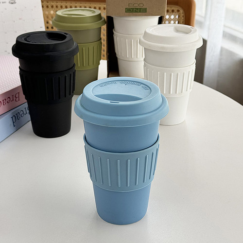 安木良品 韩国单 色彩ins极简纯色陶瓷随手杯咖啡奶茶隔热高杯