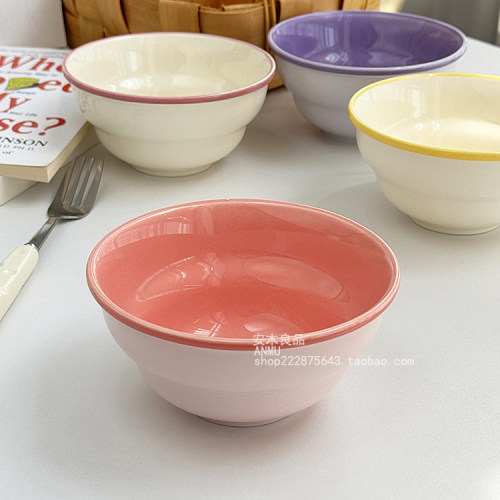 安木良品 韩式ins多巴胺家用燕麦酸奶碗高颜值精致葫芦碗米饭碗