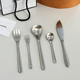 安木良品 韩国ins高级感雾面拉丝哑光304不锈钢刀叉勺子家用餐具